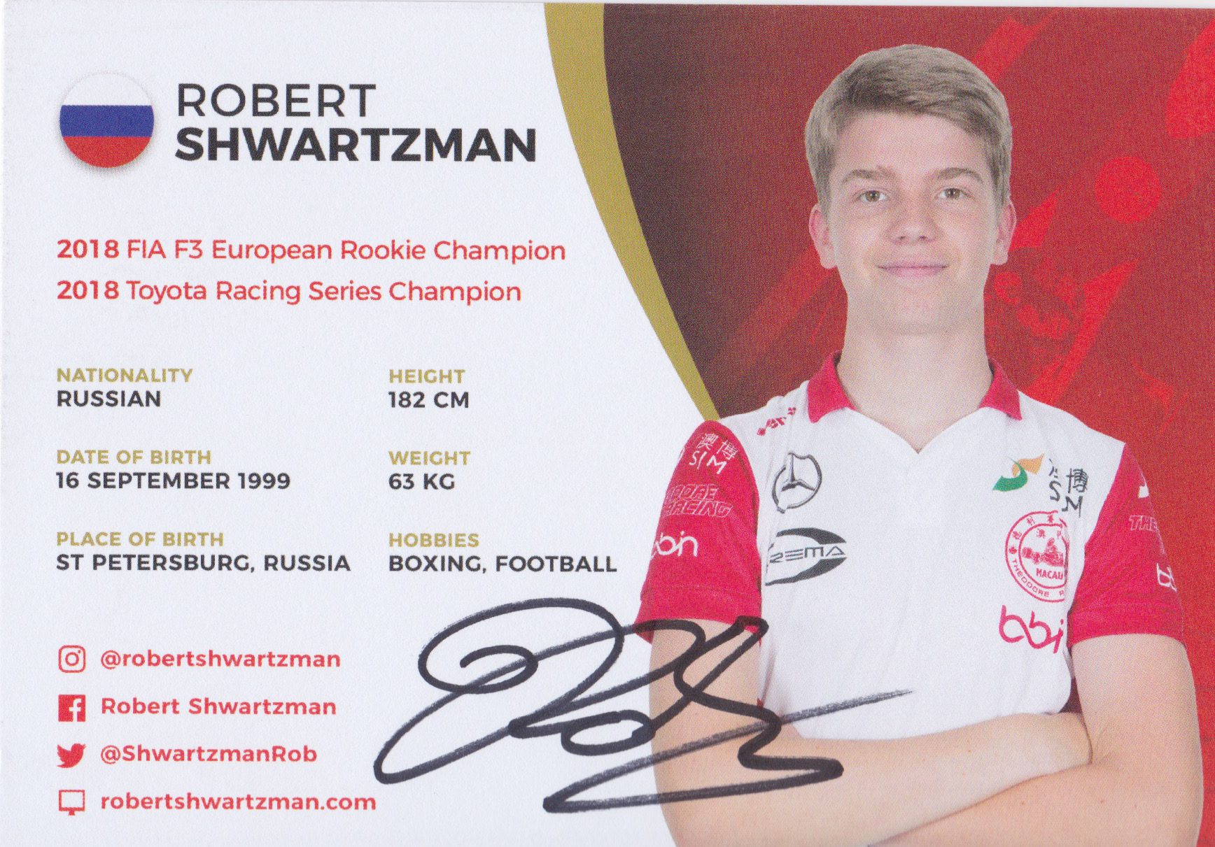 Robert Shwartzman Theodore Racing 2018